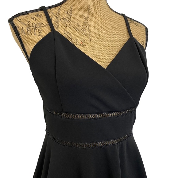 Francesca's Collection Jun & Ivy Black Skater Dress w/ Lattice Cut Outs - size L - Picture 3 of 13